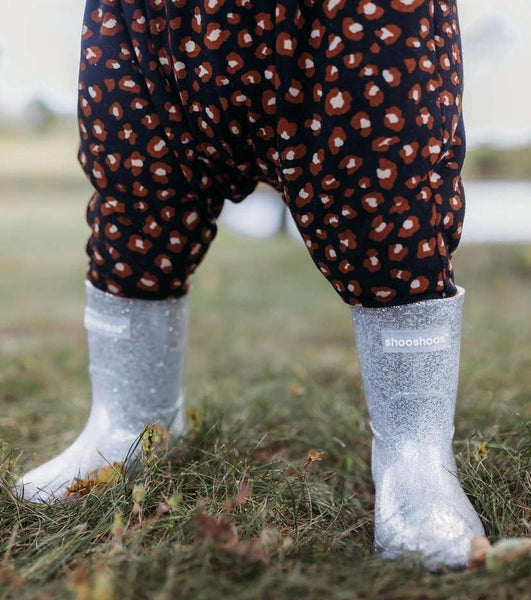 The Glitz - Waterproof Rain Boot: Silver