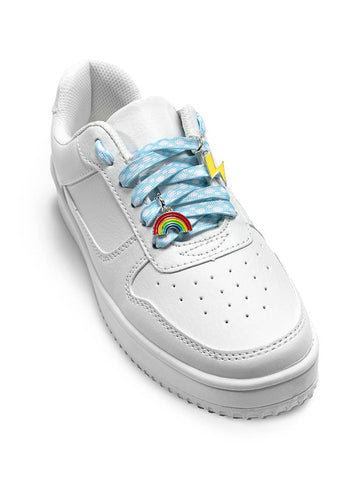 Shoelaces w/Charms Set - Clouds w/Rainbow & Lightning Charms