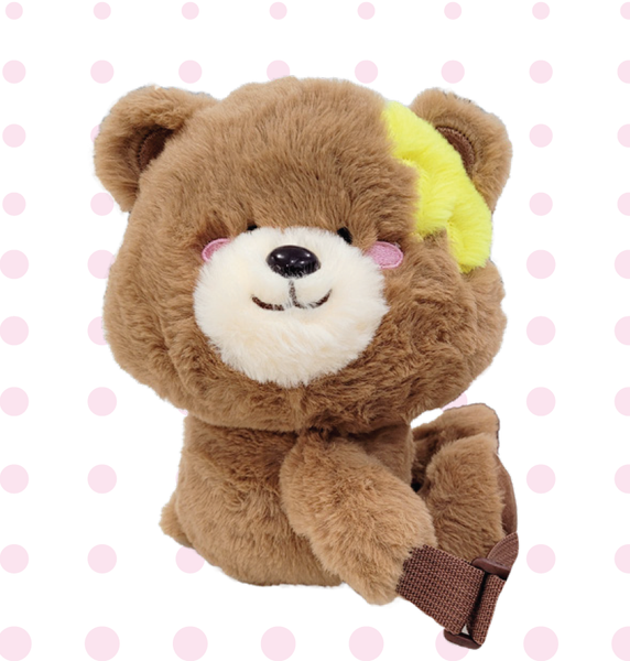 Plush Sling Crossbody Bag - Honey Bear