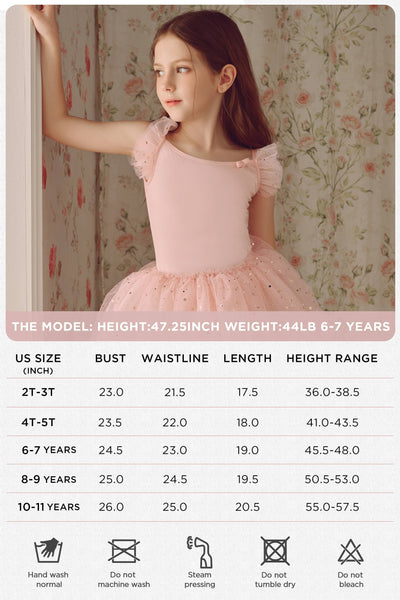 Ballet Leotards Flutter Sleeve Dance Dress