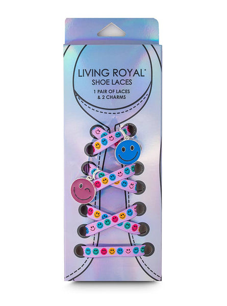 Shoelaces w/ Charms Set - Multi-Colored Happy Faces