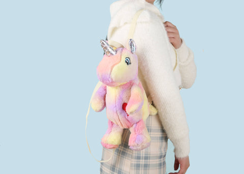 Plushie Heart Unicorn Backpack - Pink
