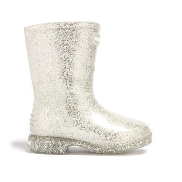 The Glitz - Waterproof Rain Boot: Silver