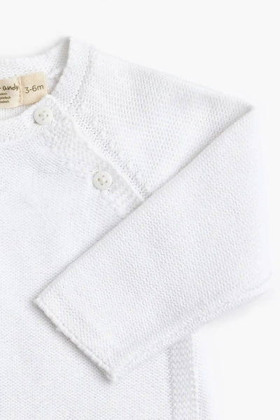 Little Darling Knit Top + Bottom - White