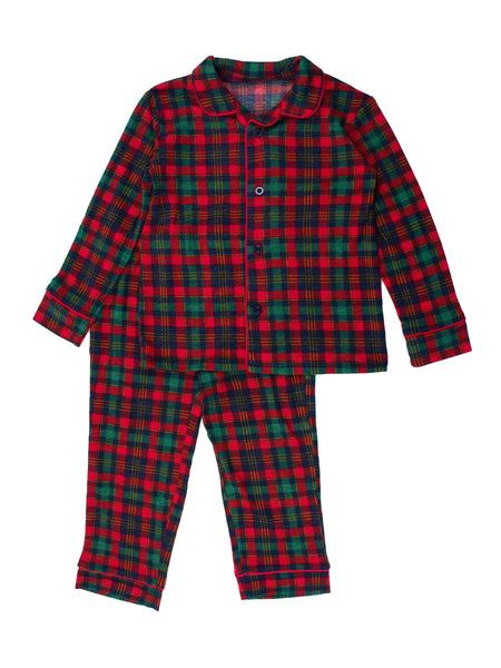 Merry Memories Plaid Button Down Pajama Set