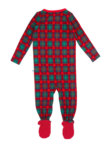 Merry Memories Plaid Bamboo Viscose Footed One Piece Pajamas