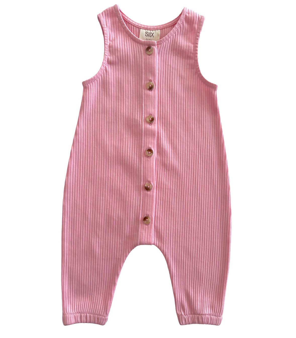 Organic Ribbed Bay Jumpsuit - Pink