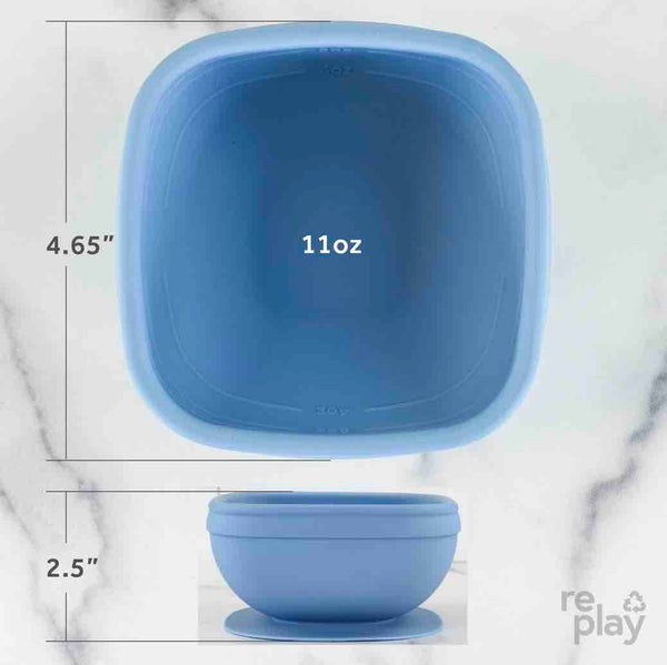 Replay 11 oz. Silicone Suction Bowl with Press In Lid