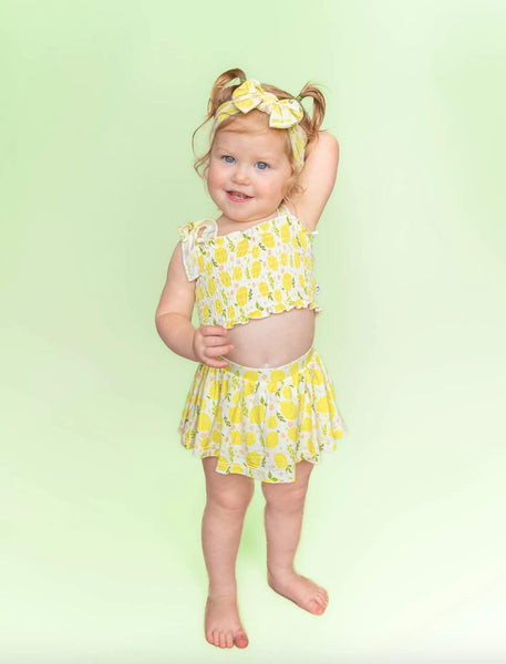 Lemon Blossoms Dream Smocked Skort Set