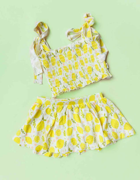 Lemon Blossoms Dream Smocked Skort Set