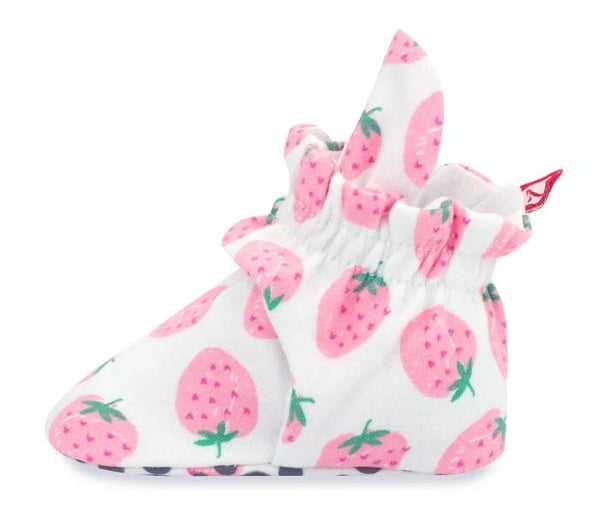 Strawberries Organic Cotton Gripper Baby Bootie