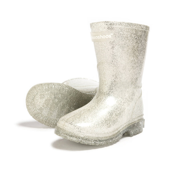 The Glitz - Waterproof Rain Boot: Silver