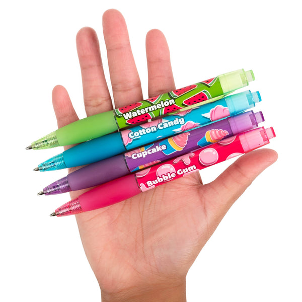 Glitter Gel Smens Set of 8 - Scented Grip Pens