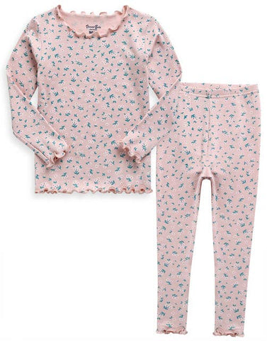 Shirring Pink Bouquet Long Sleeve PJs