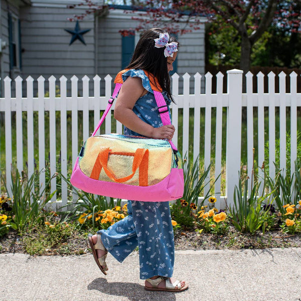 Orange Shimmer Overnighter Duffel Bag