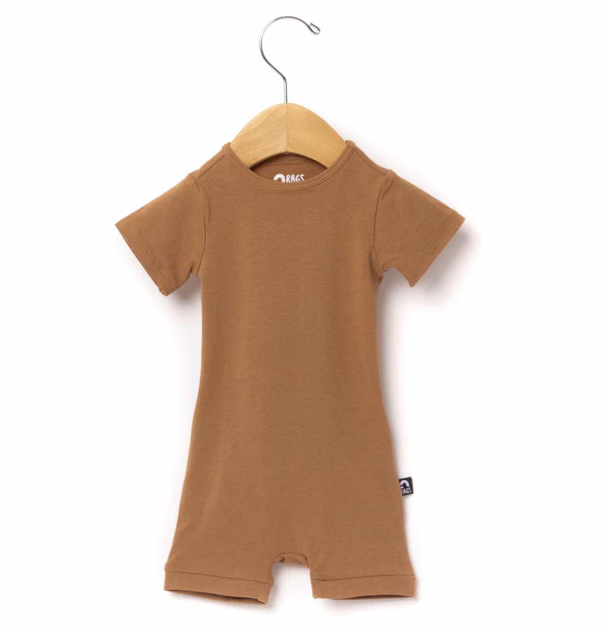 Essentials Infant Short Sleeve Peekabooty Rags - Camel