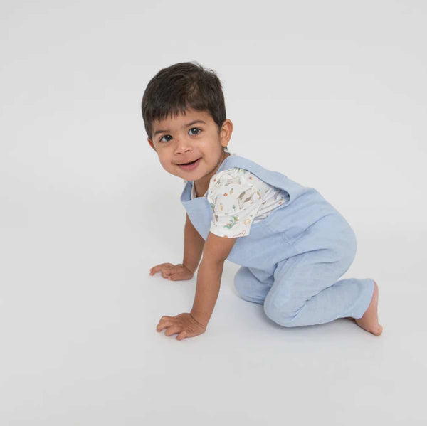 Overalls - Dusty Blue Solid Muslin