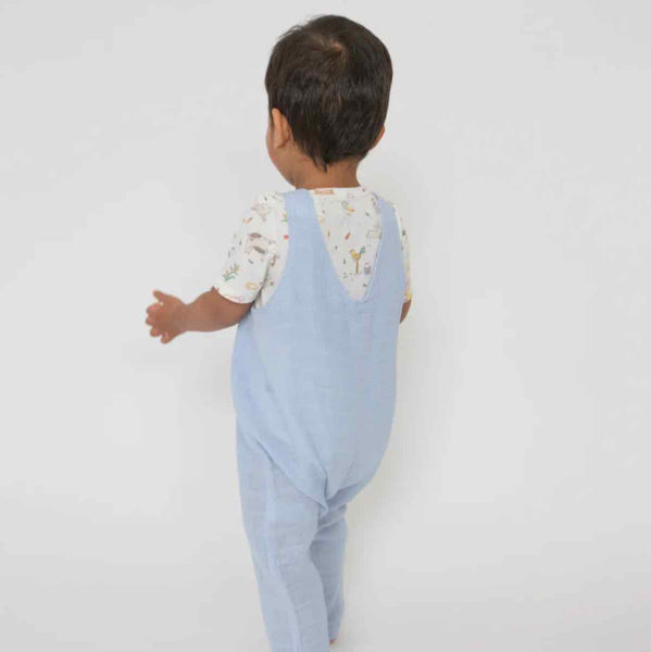 Overalls - Dusty Blue Solid Muslin