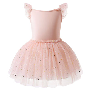 Ballet Leotards Flutter Sleeve Dance Dress