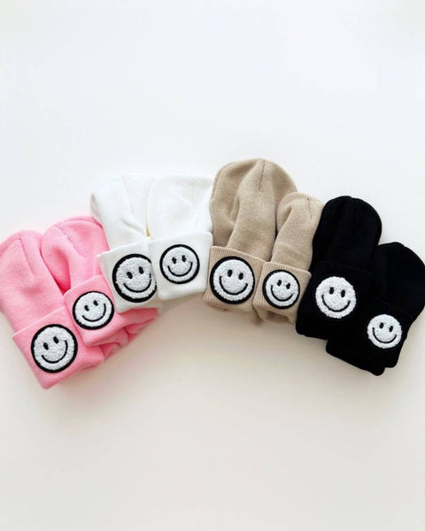 Smiley Beanie: Pink