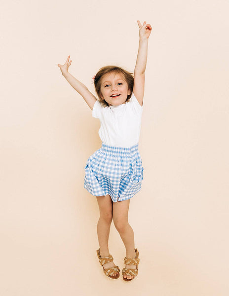 Skirt with Pockets - Blue Gingham