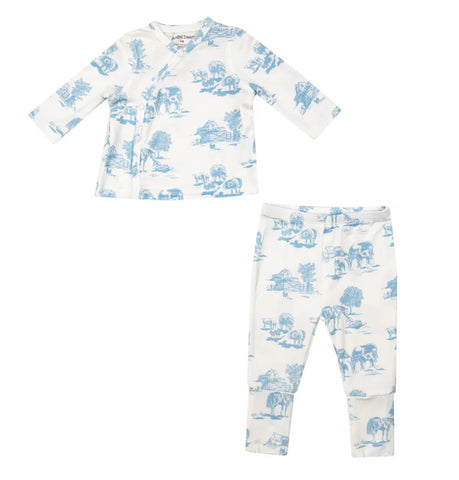 TMH Set With Roll Over Cuff Pant - Farm Toile