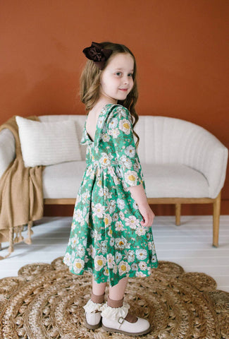 Rubina Twirl Dress in Vintage Greens