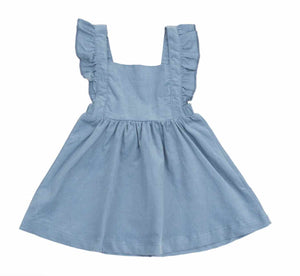 Pinafore Dress - Solid Glacier Lake