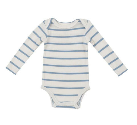 Bodysuit - Modal Rib Stripe - Glacier Lake