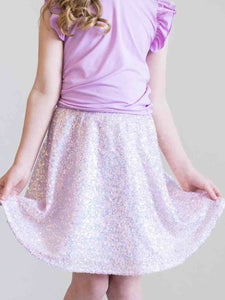 Lavender Sequin Twirl Skirt