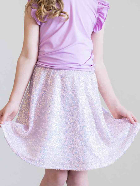 Lavender Sequin Twirl Skirt