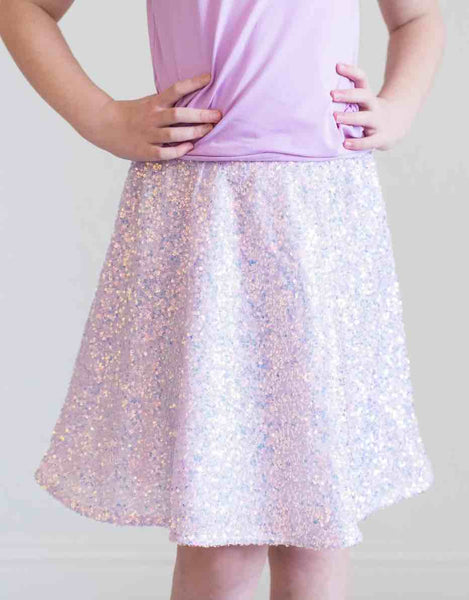 Lavender Sequin Twirl Skirt