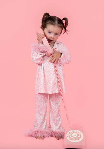 Blushing Leopard Girl's Flare Feathered Dream Set