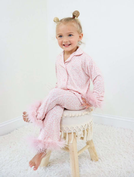 Blushing Leopard Girl's Flare Feathered Dream Set