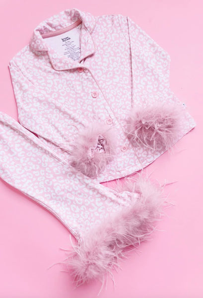 Blushing Leopard Girl's Flare Feathered Dream Set