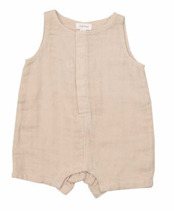 Solid Muslin Shortie Romper - Oatmeal