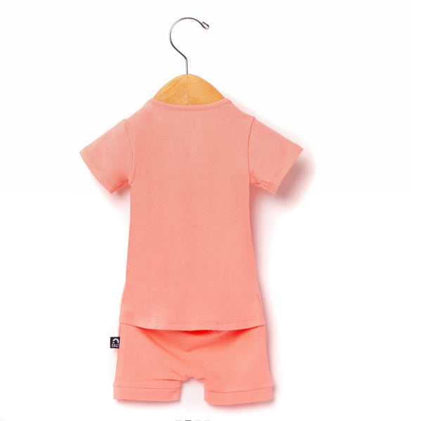 Essentials Infant Short Sleeve Peekabooty Rags - Peach