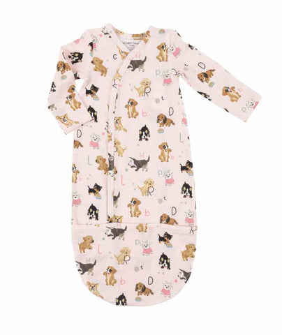 Puppy Alphabet Pink Bundle Gown (0-3 months)