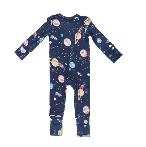 2 Way Zipper Romper or Long Sleeve Loungewear Set - Solar System