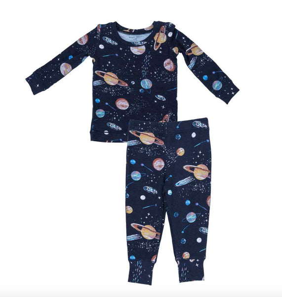 2 Way Zipper Romper or Long Sleeve Loungewear Set - Solar System