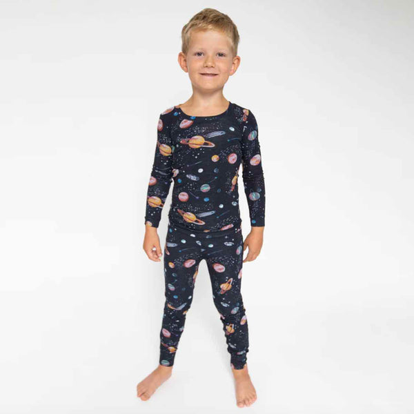 2 Way Zipper Romper or Long Sleeve Loungewear Set - Solar System