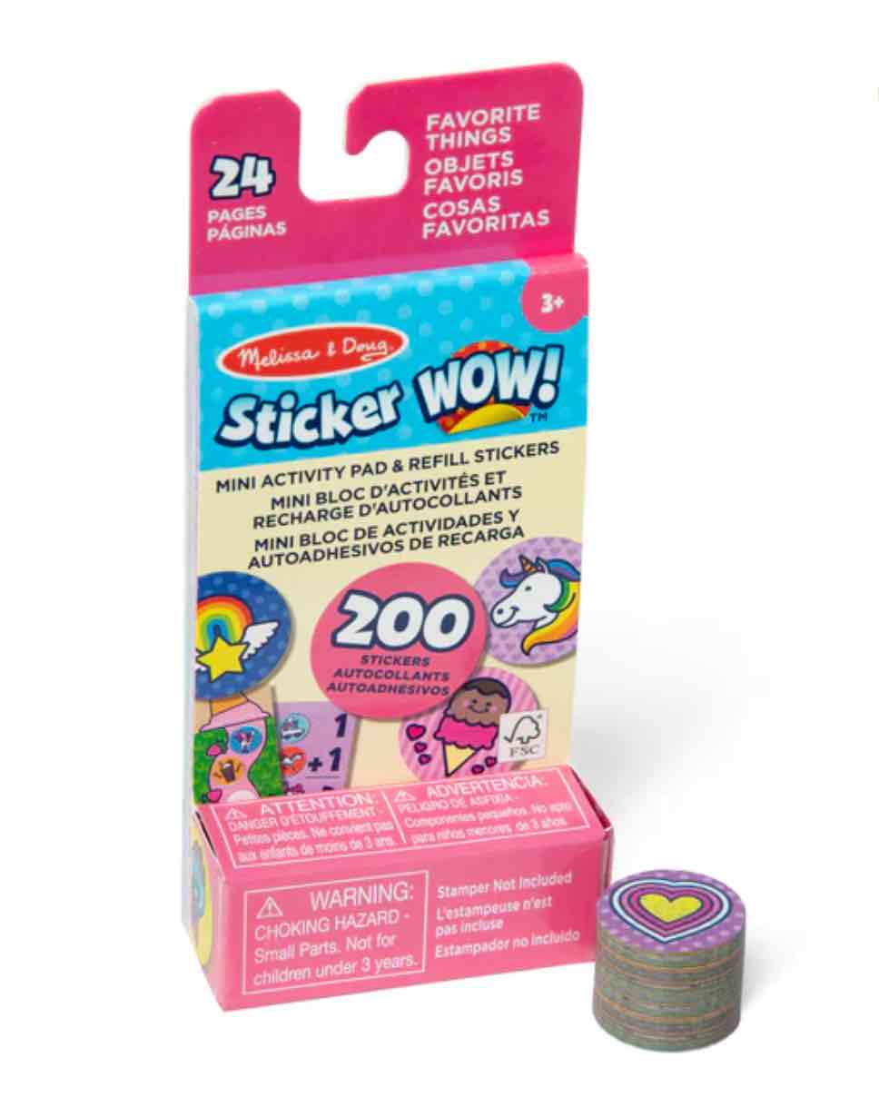 Sticker WOW!® Mini Activity Pad & Refill Stickers - Favorite Things (200+ Stickers, Stamper Not Included)