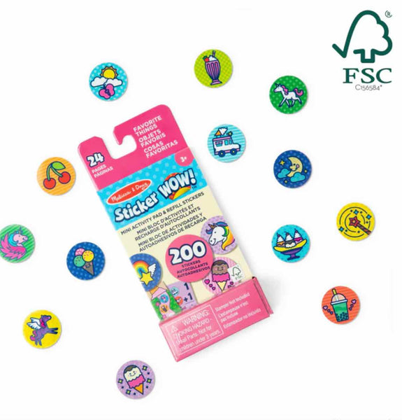 Sticker WOW!® Mini Activity Pad & Refill Stickers - Favorite Things (200+ Stickers, Stamper Not Included)