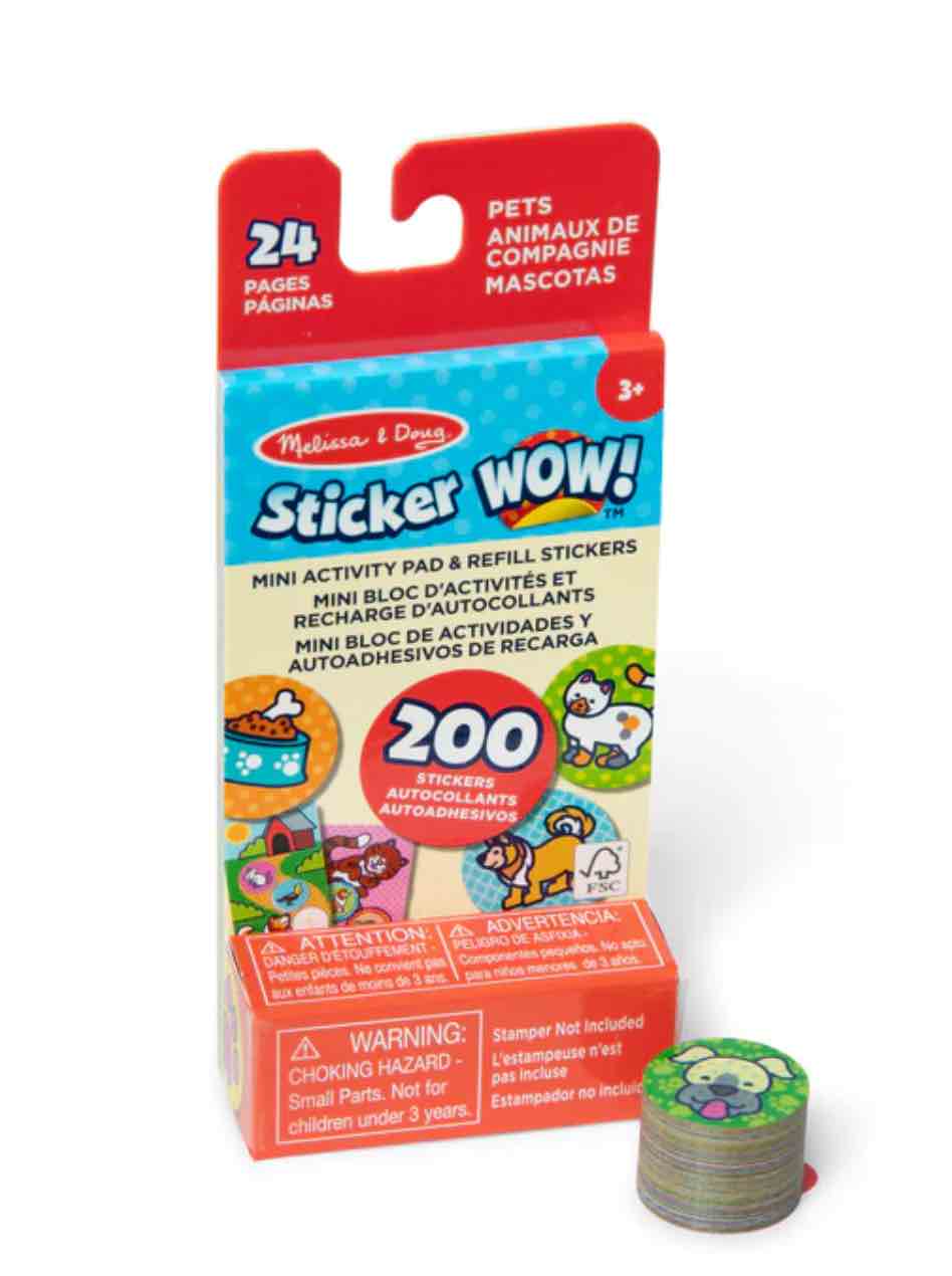 Sticker WOW!® Mini Activity Pad & Refill Stickers - Pets (200+ Stickers, Stamper Not Included)