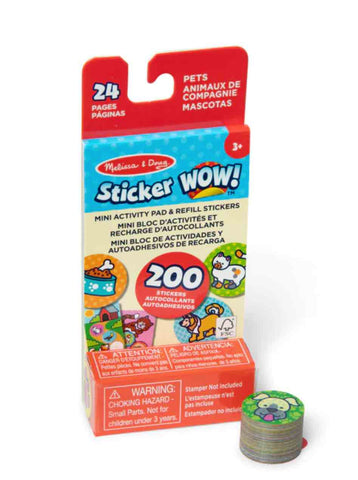 Sticker WOW!® Mini Activity Pad & Refill Stickers - Pets (200+ Stickers, Stamper Not Included)