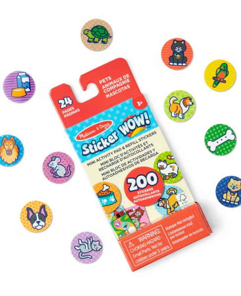 Sticker WOW!® Mini Activity Pad & Refill Stickers - Pets (200+ Stickers, Stamper Not Included)