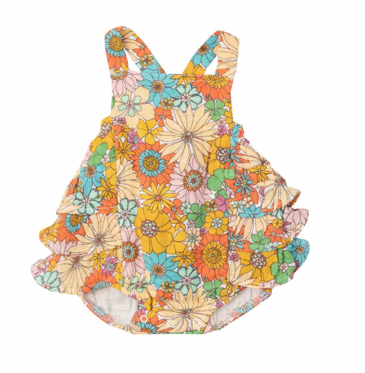 Vintage Dream Floral Ruffle Sunsuit