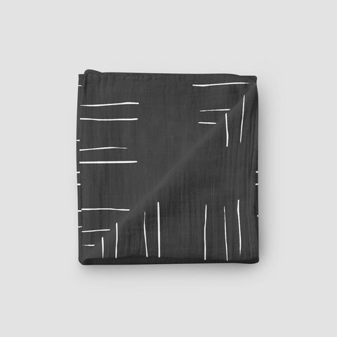 Charcoal Mudcloth Swaddle