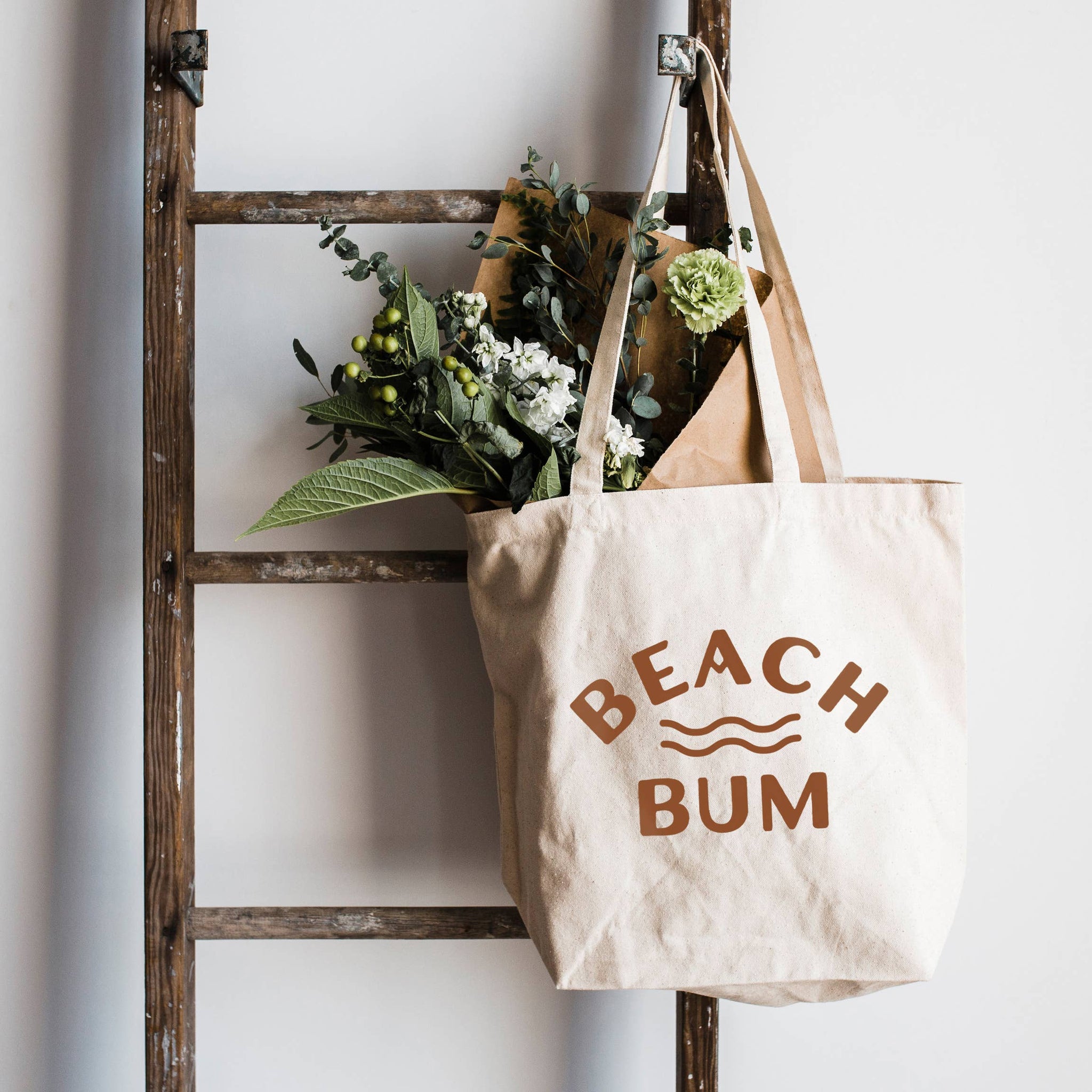 Beach Bum Cotton Canvas Tote Bag