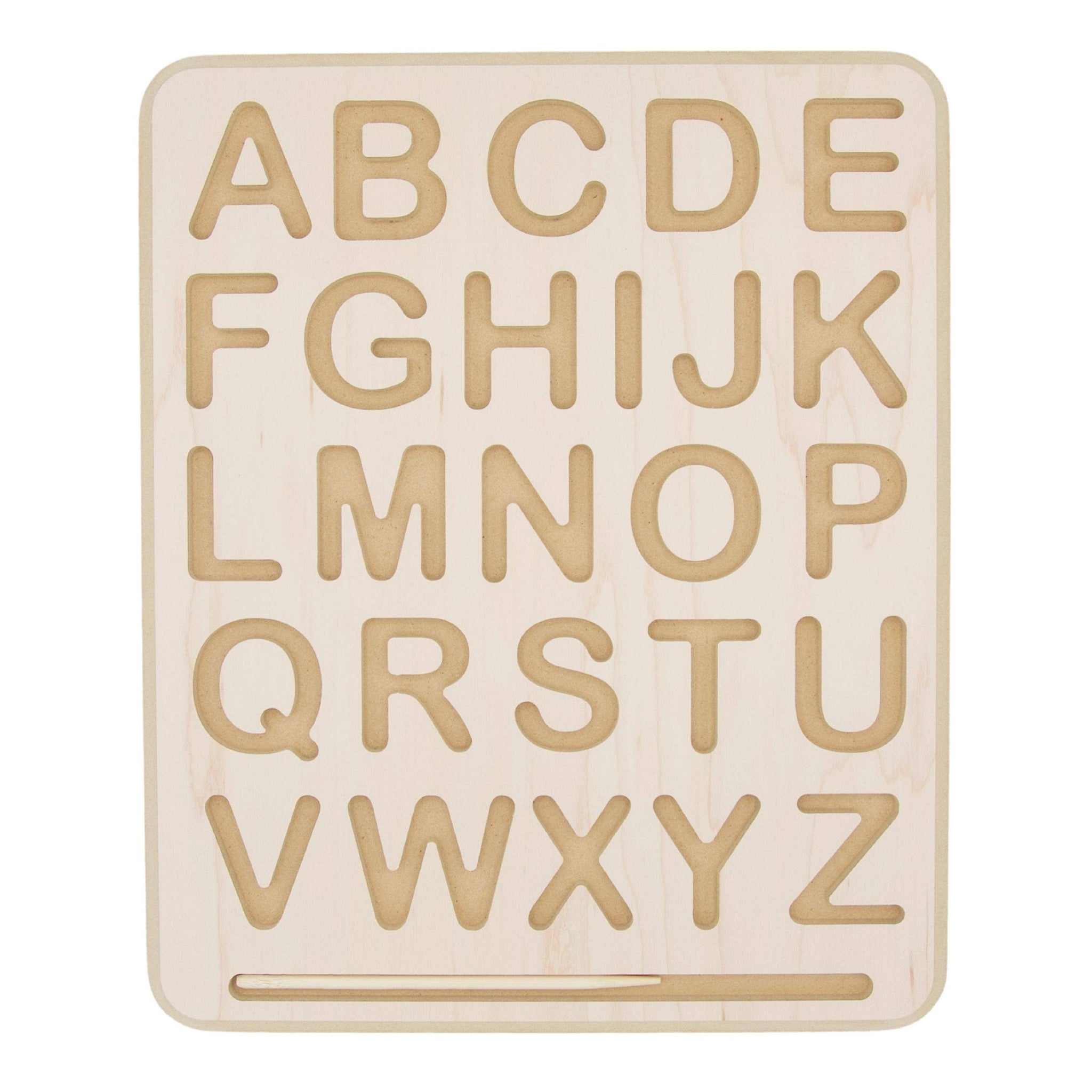 Wooden Uppercase Alphabet & Numbers Tracing Boards w/ Stylus
